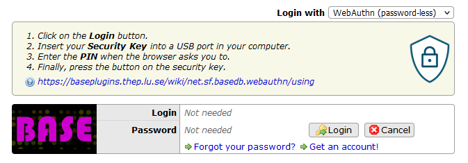 Password-less login form
